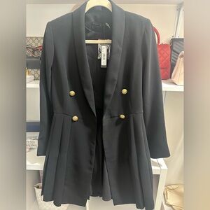 Alice + Olivia Black Blazer with Gold Buttons